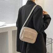 Talvine villane kohev karusnahast õlakott naistele. Soe plüüs kaenlaaukott Disainer Lady Crossbody Bag Armas telefonikott