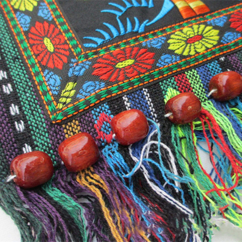 Hmong Vintage Китайски национален стил Етническа чанта през рамо Бродерия Boho Hippi Tote Tote Messenger