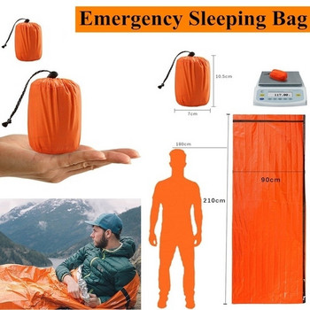Outdoor Life Bivy Emergency Sleeping Bag Thermal Keep Warm Αδιάβροχο Mylar First Aid Emergency Blanke Camping Survival Εξοπλισμός