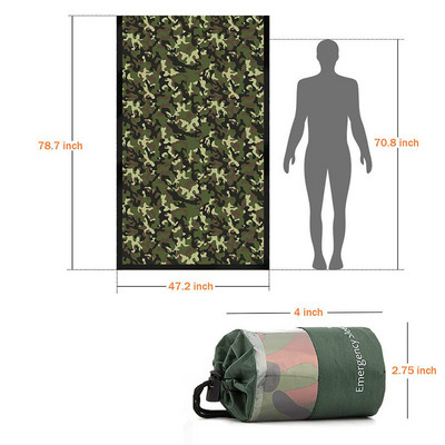 Outdoor Life Bivy hädaabimagamiskott, termohoidja, veekindel Mylari esmaabi hädaabi Blanke matkamise ellujäämisvarustus