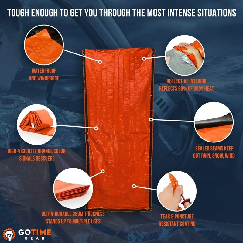 Outdoor Life Bivy Emergency Sleeping Bag Thermal Keep Warm Αδιάβροχο Mylar First Aid Emergency Blanke Camping Survival Εξοπλισμός
