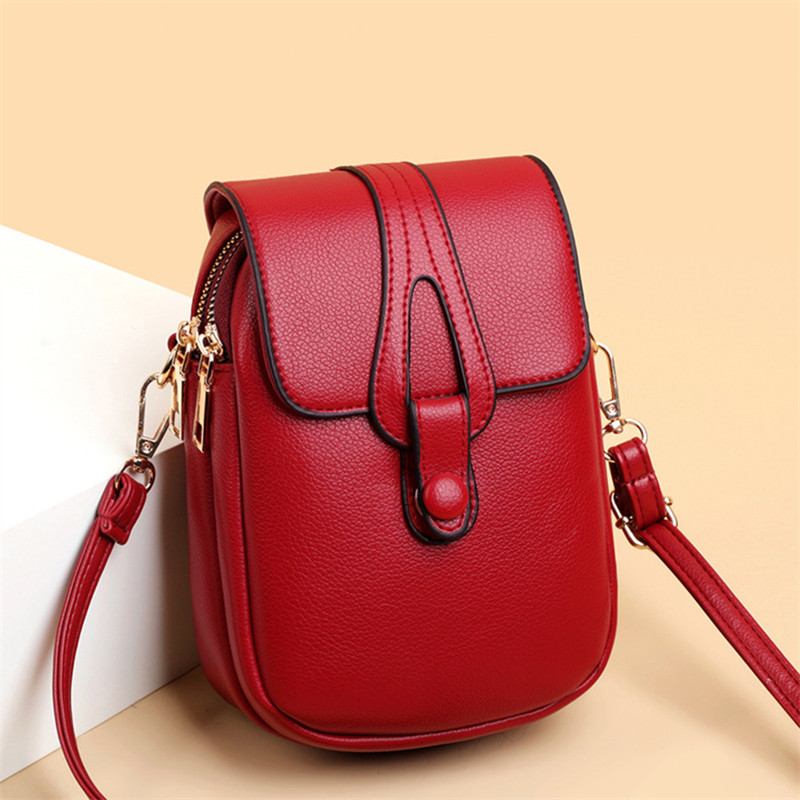 Άνοιξη Καλοκαίρι Γυναικεία χιαστί τσάντα ώμου κινητού τηλεφώνου Κάλυμμα PU Δερμάτινη γυναικεία τσάντα ώμου