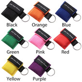 CPR-elustamismask kaasaskantav hädaabi näokaitse kunstliku hingamise ühekordseks kasutamiseks mõeldud respiraator võtmehoidja tervisehooldusvahendid