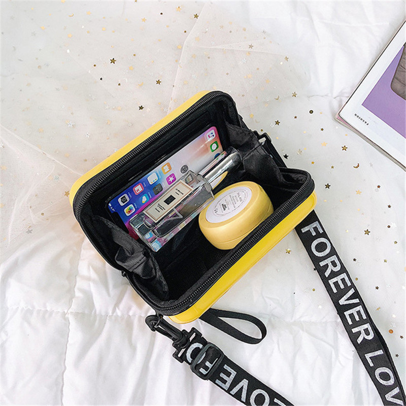 Moodsad õlakotid naiste kott kohvri karbi kuju PVC naiste käekott Õlakott Mini pagasi reisikäekott Võrkpunane kott