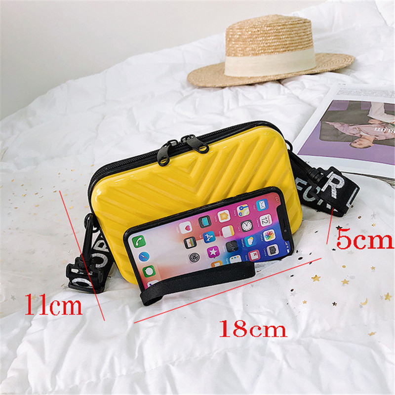 Moodsad õlakotid naiste kott kohvri karbi kuju PVC naiste käekott Õlakott Mini pagasi reisikäekott Võrkpunane kott