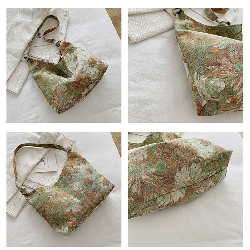 Φορητές τσάντες ώμου σε στυλ ελαιογραφίας Driga για γυναικεία σχέδια τσάντες καμβά μασχάλης Γυναικείες ρετρό ιδιοσυγκρασία μεγάλες τσάντες