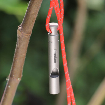 Свръхлека титаниева свирка с кабел Свирка за къмпинг Преносими спешни инструменти за туризъм Инструменти за оцеляване на открито Къмпинг Туризъм Изследване