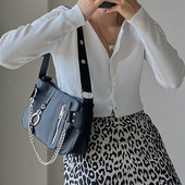 Vintage Chains Τσάντα Γυναικεία Nylon Τσάντα ώμου Νέα τάση Τσάντα μασχάλης Cool Girls Underam Bag Street Lady Handbag bolso SAC