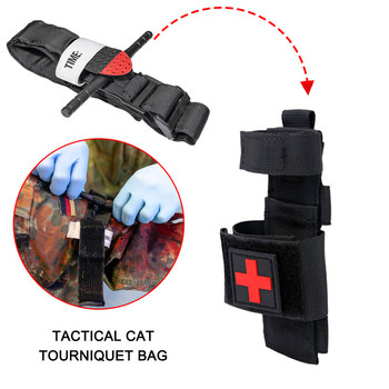Κάλυμμα ψαλιδιού κρεμαστή τσάντα κιτ τακτικής πρώτων βοηθειών Πολλαπλών λειτουργιών CAT Tourniquet Bag Fast Hemostasis Medical Shear Molle Pouch