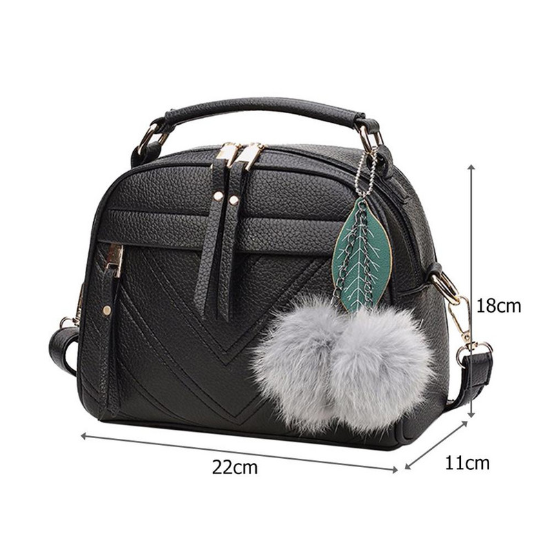 PU-nahast käekotid naistele Tüdrukutele Moodsad tutt-käekotid Ball Bolsa Naiste õlakotid Naiste peokott