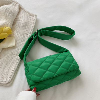 Fashion Space Pad Βαμβακερές γυναικείες τσάντες ώμου Νάιλον ύφασμα ώμου χιαστί τετράγωνες τσάντες Μικρό πτερύγιο τσάντα γυναικεία τσάντα αγγελιοφόρων