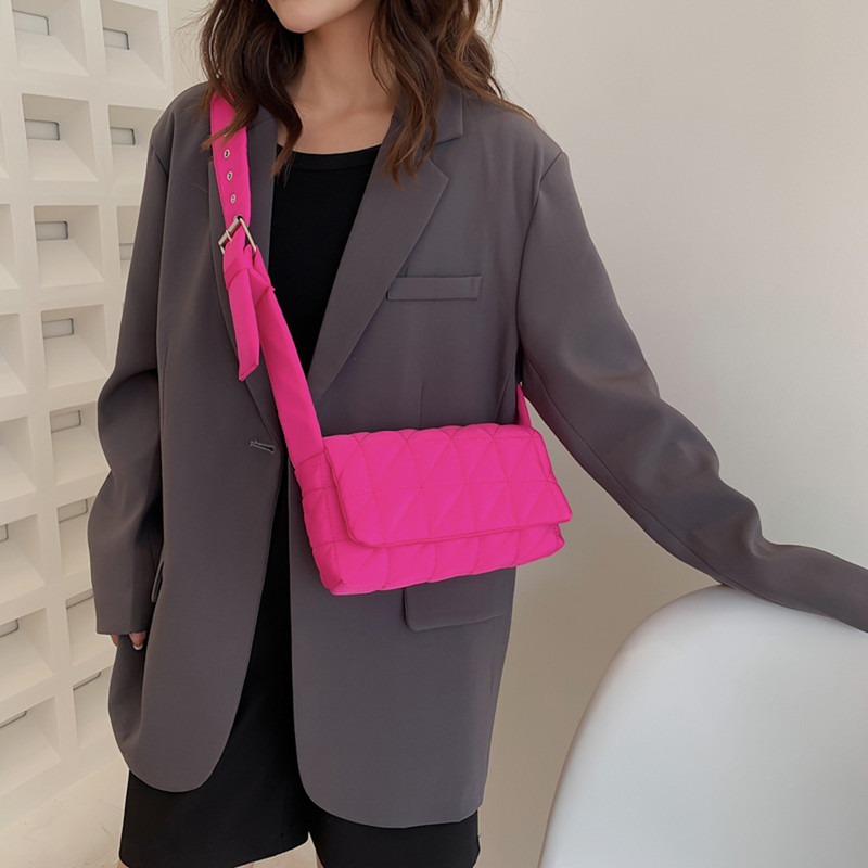 Fashion Space Pad Βαμβακερές γυναικείες τσάντες ώμου Νάιλον ύφασμα ώμου χιαστί τετράγωνες τσάντες Μικρό πτερύγιο τσάντα γυναικεία τσάντα αγγελιοφόρων