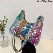 Női Luxus Gyémánt Erszény Fényes Strassz Kézitáska Divat Válltáskák Esti buli Kuplung Esküvő Bankett Női Kristálytáska