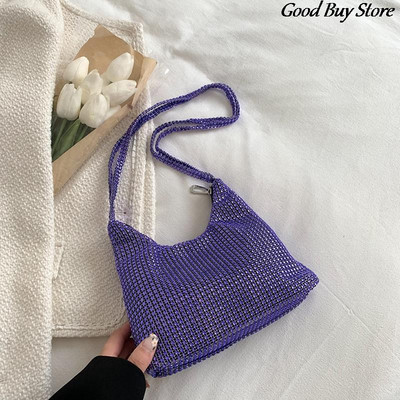 Női Luxus Gyémánt Erszény Fényes Strassz Kézitáska Divat Válltáskák Esti buli Kuplung Esküvő Bankett Női Kristálytáska