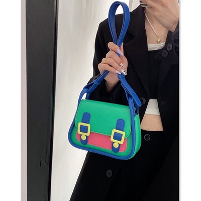 Korea Sweet Women kott PU LOCK ämber vabaaja paneelidega pehme Hasp käekotid õlakott Puhtad ja kotid Crossbody tüdrukute kott