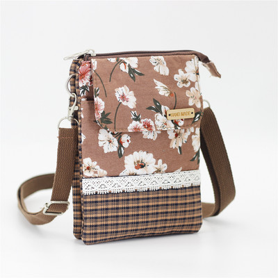 2022 Νέες μικρές γυναικείες τσάντες ώμου Γυναικεία ανθοδέσμη με floral εκτύπωση Βαμβακερό ύφασμα Messenger Τηλεφωνικό πακέτο Fresh girls Sweet crossbody τσαντάκια