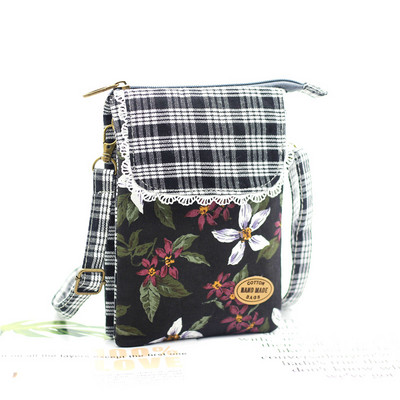 2022 Νέες μικρές γυναικείες τσάντες ώμου Γυναικεία ανθοδέσμη με floral εκτύπωση Βαμβακερό ύφασμα Messenger Τηλεφωνικό πακέτο Fresh girls Sweet crossbody τσαντάκια