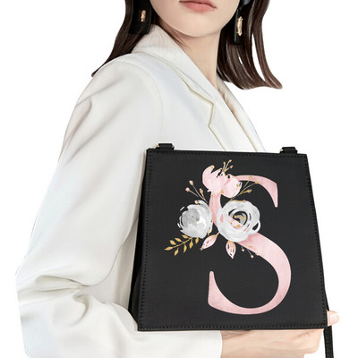 2022 Fashion Shoulder Bag Αρχικό όνομα Επιστολή Σειρά εκτύπωσης με μοτίβο ροζ λουλουδιών Commuter Bag Woman Bag Τσάντα βραδινή τσάντα