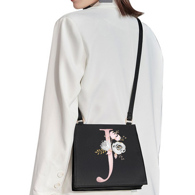 2022 Fashion Shoulder Bag Αρχικό όνομα Επιστολή Σειρά εκτύπωσης με μοτίβο ροζ λουλουδιών Commuter Bag Woman Bag Τσάντα βραδινή τσάντα