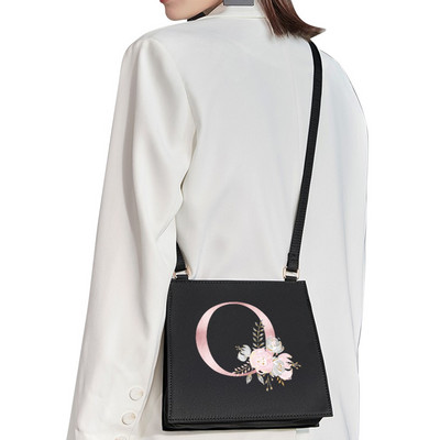 2022 Fashion Shoulder Bag Αρχικό όνομα Επιστολή Σειρά εκτύπωσης με μοτίβο ροζ λουλουδιών Commuter Bag Woman Bag Τσάντα βραδινή τσάντα
