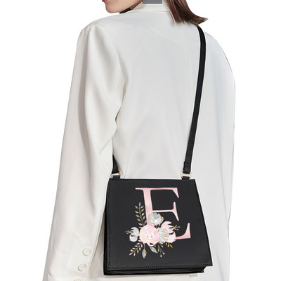 2022 Fashion Shoulder Bag Αρχικό όνομα Επιστολή Σειρά εκτύπωσης με μοτίβο ροζ λουλουδιών Commuter Bag Woman Bag Τσάντα βραδινή τσάντα