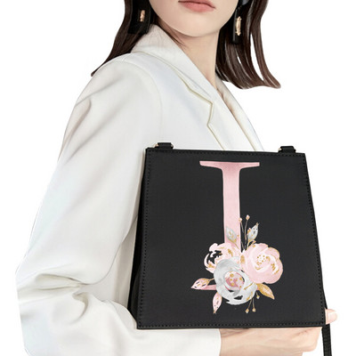 2022 Fashion Shoulder Bag Αρχικό όνομα Επιστολή Σειρά εκτύπωσης με μοτίβο ροζ λουλουδιών Commuter Bag Woman Bag Τσάντα βραδινή τσάντα