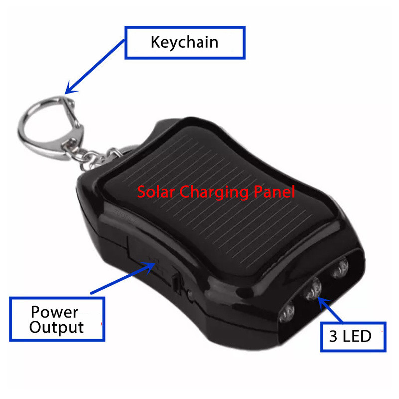 HOT φορητός ηλιακός φορτιστής μπαταρίας με φακό 3 LED και μπρελόκ 1200amh Mobile Power Rechargeable Power Bank για κινητό τηλέφωνο