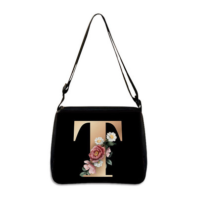 26 Flori Scrisoare Geantă de umăr Genți de mână de designer Simplu Pânză de umăr Cumpărături A - Z Geantă Messenger alfabet Geantă de petrecere