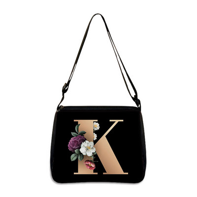 26 Flori Scrisoare Geantă de umăr Genți de mână de designer Simplu Pânză de umăr Cumpărături A - Z Geantă Messenger alfabet Geantă de petrecere