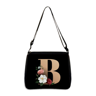 26 Flori Scrisoare Geantă de umăr Genți de mână de designer Simplu Pânză de umăr Cumpărături A - Z Geantă Messenger alfabet Geantă de petrecere