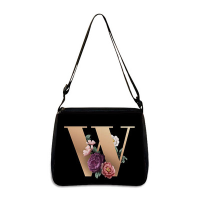 26 Flori Scrisoare Geantă de umăr Genți de mână de designer Simplu Pânză de umăr Cumpărături A - Z Geantă Messenger alfabet Geantă de petrecere