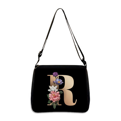 26 Flori Scrisoare Geantă de umăr Genți de mână de designer Simplu Pânză de umăr Cumpărături A - Z Geantă Messenger alfabet Geantă de petrecere