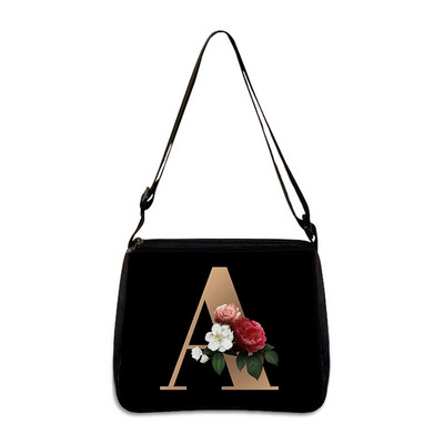 26 Flori Scrisoare Geantă de umăr Genți de mână de designer Simplu Pânză de umăr Cumpărături A - Z Geantă Messenger alfabet Geantă de petrecere