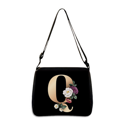 26 Flori Scrisoare Geantă de umăr Genți de mână de designer Simplu Pânză de umăr Cumpărături A - Z Geantă Messenger alfabet Geantă de petrecere