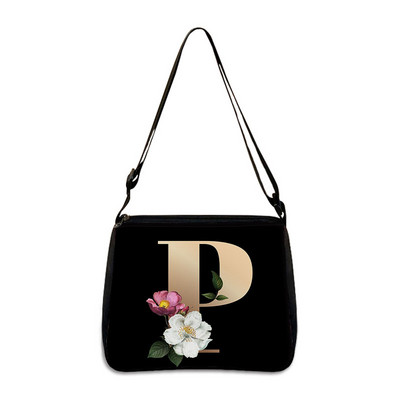 26 Flori Scrisoare Geantă de umăr Genți de mână de designer Simplu Pânză de umăr Cumpărături A - Z Geantă Messenger alfabet Geantă de petrecere