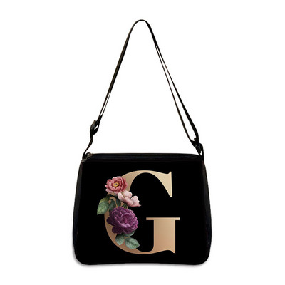 26 Flori Scrisoare Geantă de umăr Genți de mână de designer Simplu Pânză de umăr Cumpărături A - Z Geantă Messenger alfabet Geantă de petrecere