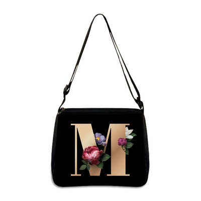 26 Flori Scrisoare Geantă de umăr Genți de mână de designer Simplu Pânză de umăr Cumpărături A - Z Geantă Messenger alfabet Geantă de petrecere