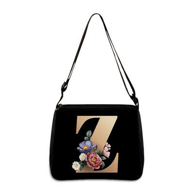 26 Flori Scrisoare Geantă de umăr Genți de mână de designer Simplu Pânză de umăr Cumpărături A - Z Geantă Messenger alfabet Geantă de petrecere