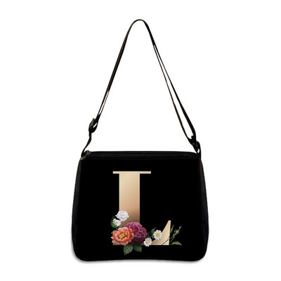 26 Flori Scrisoare Geantă de umăr Genți de mână de designer Simplu Pânză de umăr Cumpărături A - Z Geantă Messenger alfabet Geantă de petrecere
