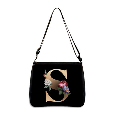 26 Flori Scrisoare Geantă de umăr Genți de mână de designer Simplu Pânză de umăr Cumpărături A - Z Geantă Messenger alfabet Geantă de petrecere