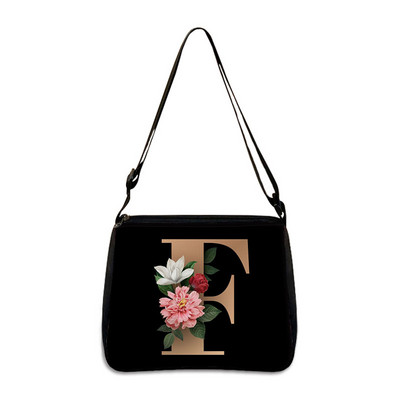 26 Flori Scrisoare Geantă de umăr Genți de mână de designer Simplu Pânză de umăr Cumpărături A - Z Geantă Messenger alfabet Geantă de petrecere