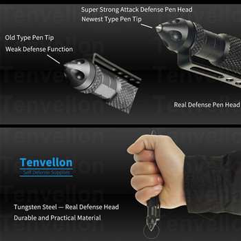 Defence Tactical Στυλό Υψηλής Ποιότητας Αλουμίνιο Αντιολισθητικό Φορητό Αυτοάμυνα Στυλό χάλυβα Glass Breaker Survival