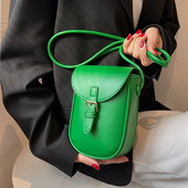 Μοντέρνα, ευέλικτη γυναικεία μίνι PU δερμάτινη τσάντα ώμου Advanced Sense Τσάντα χιαστί Κάλυμμα με φερμουάρ για κινητά πορτοφόλια