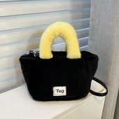 Naiste plüüsist käekotid Sügis ja Talv Uus Bucket Õlakott Kirjade kott Luksuslik brändi rahakott ja kotid Kvaliteetne kott