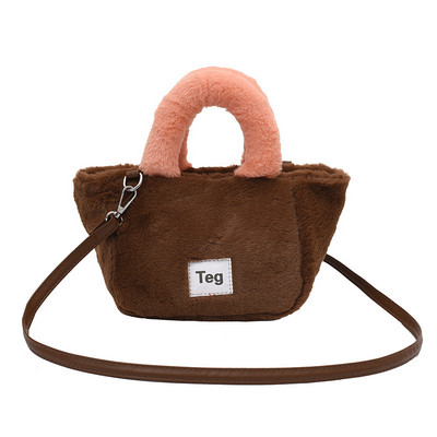 Naiste plüüsist käekotid Sügis ja Talv Uus Bucket Õlakott Kirjade kott Luksuslik brändi rahakott ja kotid Kvaliteetne kott