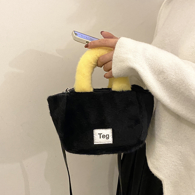 Naiste plüüsist käekotid Sügis ja Talv Uus Bucket Õlakott Kirjade kott Luksuslik brändi rahakott ja kotid Kvaliteetne kott