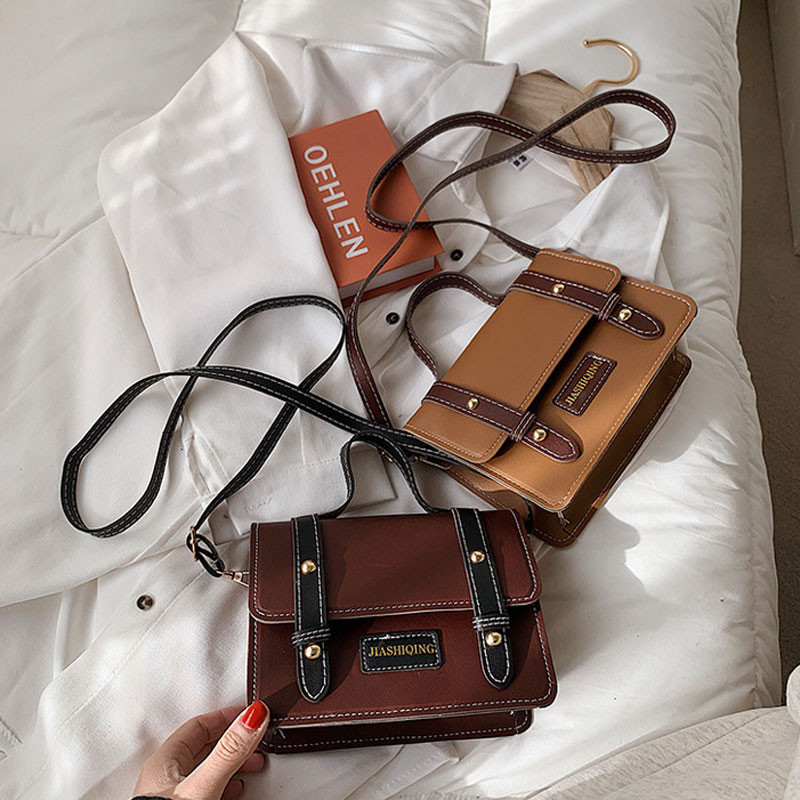 Retro proljetne torbice za žene 2021. Pu kožna torbica na rame Svestrana ženska torbica preko ramena i male četvrtaste torbice Ženska torbica