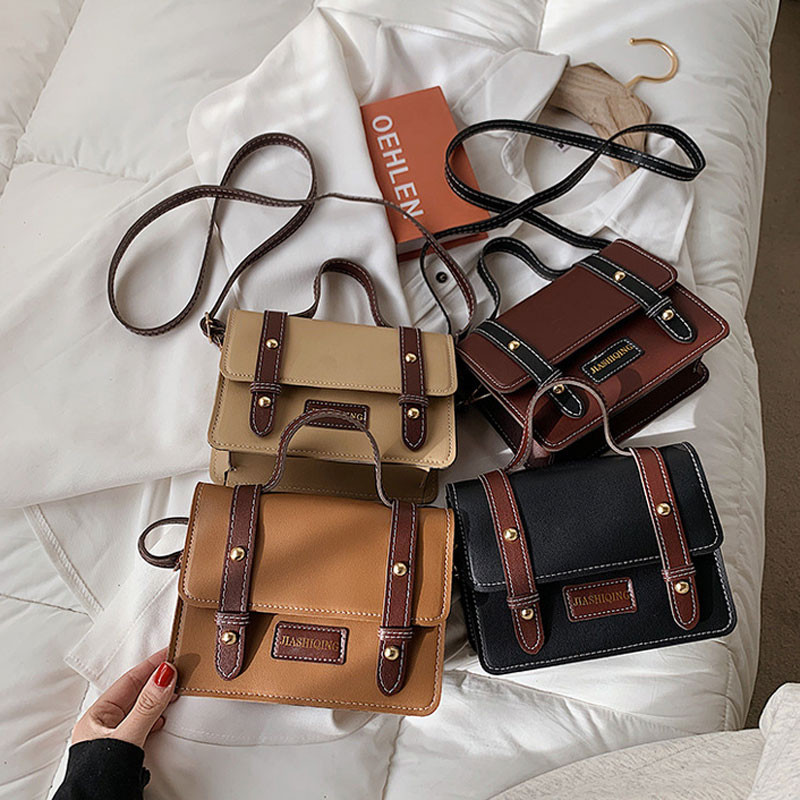 Retro proljetne torbice za žene 2021. Pu kožna torbica na rame Svestrana ženska torbica preko ramena i male četvrtaste torbice Ženska torbica