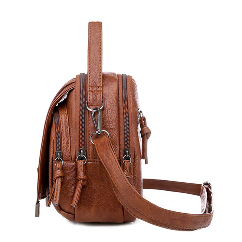 Moodsad vintage Crossbody õlakotid naistele Retro PU-nahast käekott Väike pakk mitme lukuga taskuga rahakott naiste kott