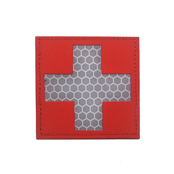 Reflective Medic Patches Tactical Medical Patches Hook-Fastener Backing Cross Medical Rescue Ir Chapter Reflective Pack